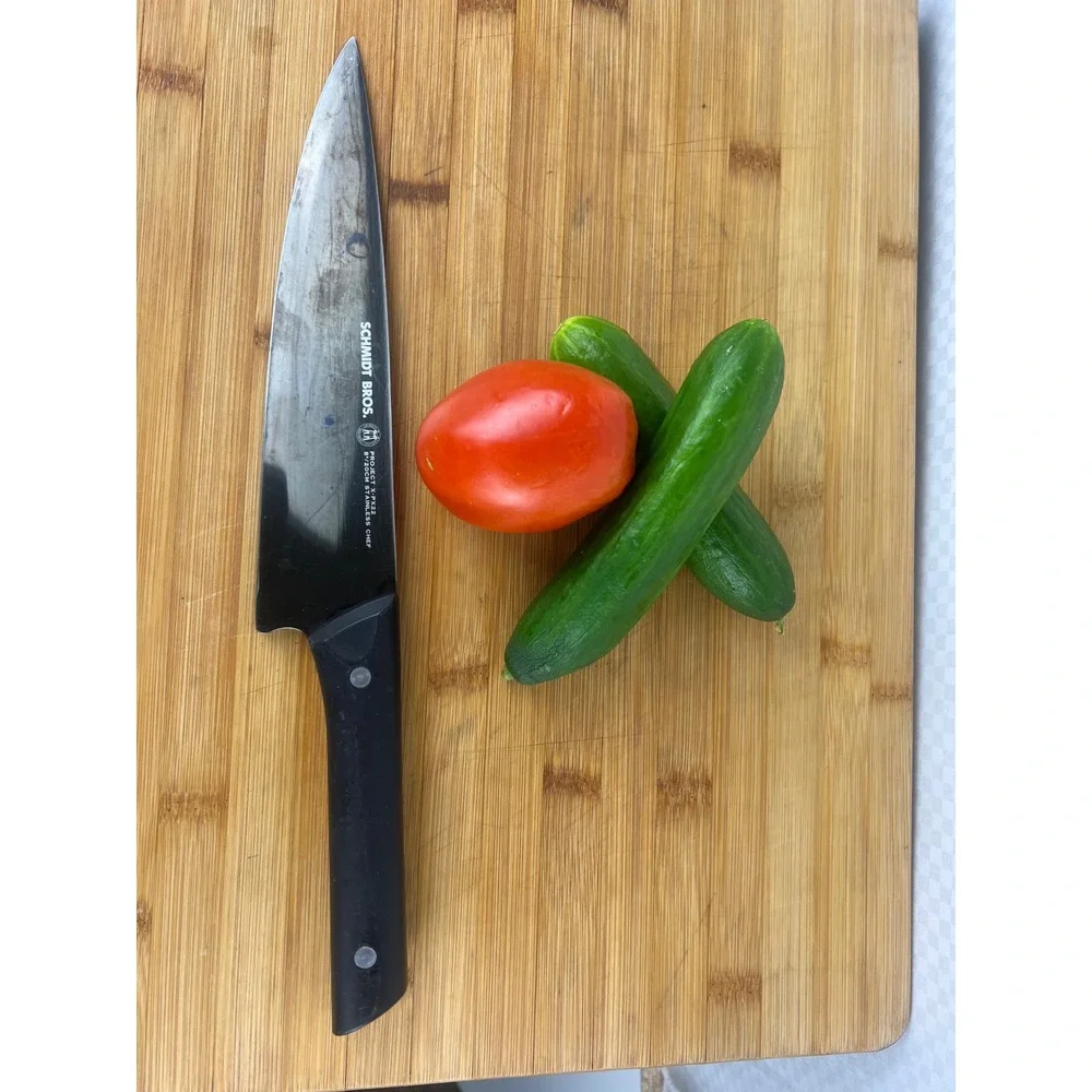Schmidt Bros Project X-PX22 8 Inch Stainless Steel‎ Chef Knife Black Handle
